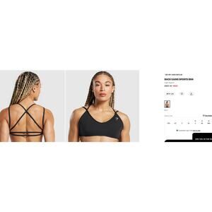 GymShark Back Gains Sports Bra - Slate Teal (small) - NEW